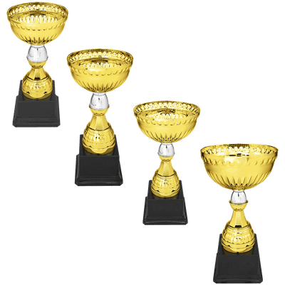 Dartmouth Embossed Gold & Silver Metal Cup with Plastic Stem and Base