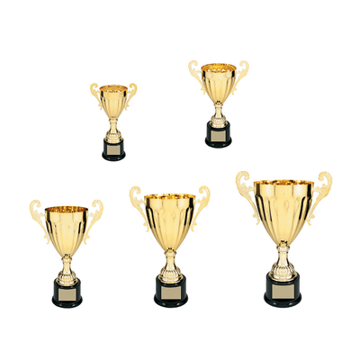 Scallop Embossed Metal Cup Trophy on Plastic Base