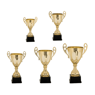 Completed Embossed Metal Cup Trophy on Plastic Base