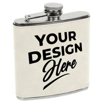 6 oz. Laserable Leatherette Stainless Steel Flask