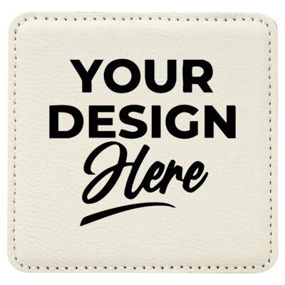 4" x 4" Square Laserable Leatherette Coaster