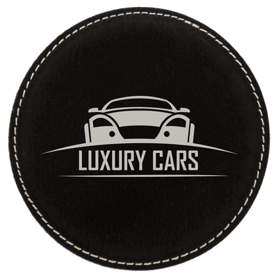 4" Round Laserable Leatherette Coaster
