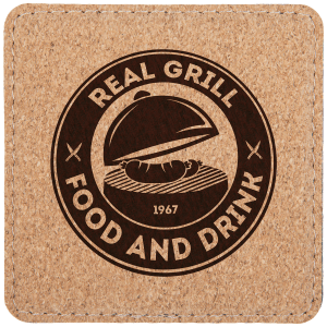 4" x 4" Square Cork Coaster with Stitching - GFT621