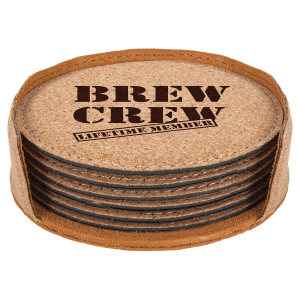 4" Round Cork 6-Coaster Set - GFT622