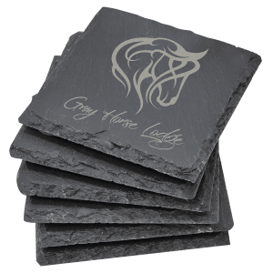 4" x 4" Square Slate Coaster Set-6 Piece - SLT003