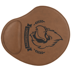 9" x 10 1/4" Dark Brown Laserable Leatherette Mouse Pad - GFT631