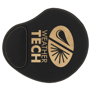9" x 10 1/4" Black/Gold Laserable Leatherette Mouse Pad - GFT632