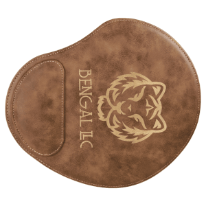 9" x 10 1/4" Rustic/Gold Laserable Leatherette Mouse Pad - GFT639