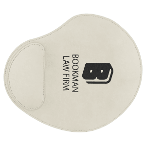 9" x 10 1/4" White Laserable Leatherette Mouse Pad - GFT923