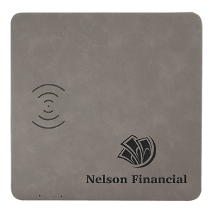 8" x 8" Gray Laserable Leatherette Phone Charging Mat - GFT1178