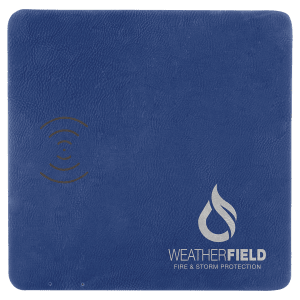 8" x 8" Blue/Silver Laserable Leatherette Phone Charging Mat - GFT1181
