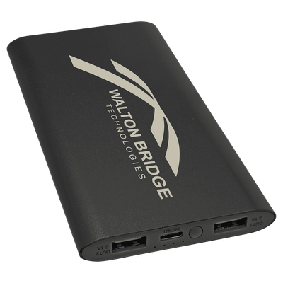 8000MAH Power Bank & Wireless Anodized Aluminum Charger with USB-C Cord - PWR801C