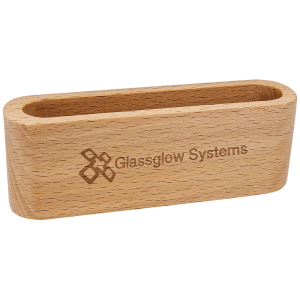 4 1/2" Beech Wood Business Card Holder - DS4B