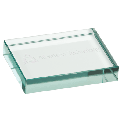 4" x 3" Jade Glass Paperweight