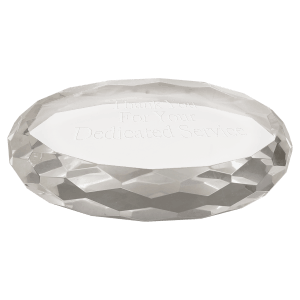 4" x 2 3/4" Clear Oval Crystal Paperweight - CRY1420