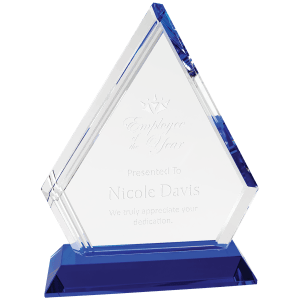 7 3/4" Crystal Diamond on Blue Pedestal Base - CRY2008S