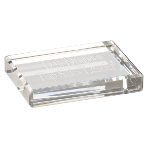 4" x 3" Crystal Rectangle Paperweight - CRY3616