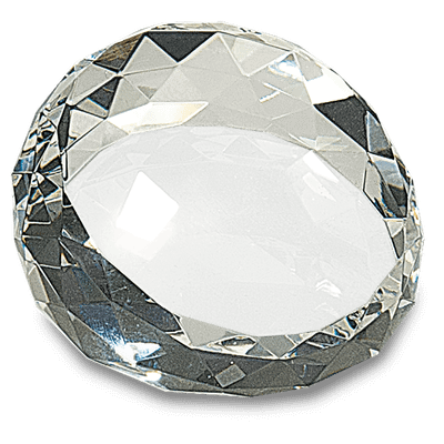 Clear Round Crystal Facet Paperweight