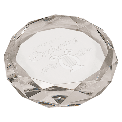 3" Clear Round Crystal Paperweight