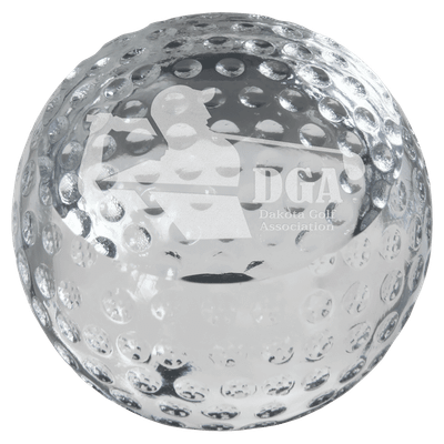3 1/8" Crystal Golf Ball Paperweight