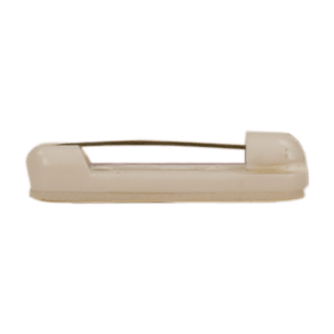1 1/2" White Rounded Plastic Bar Pin with Adhesive