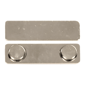 1 3/4" x 1/2" Metal 2-Post Magnet with Adhesive