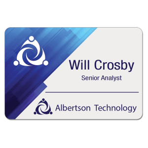 3" x 2" Gloss White Unisub FRP Sublimatable Name Badge with Radius Corners - UN5530
