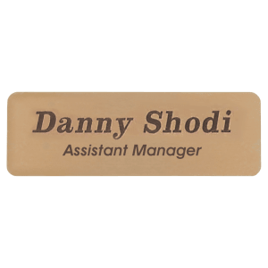 3" x 1" Gold Brass Name Badge Plate - 575-22