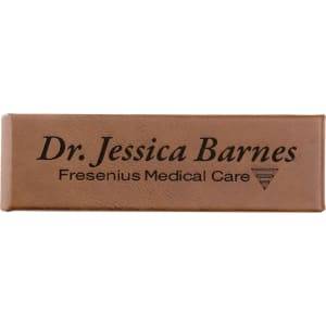 6 1/2" x 2" Dark Brown Laserable Leatherette Double Pen Case - CS111