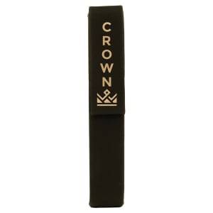 6 1/2" x 1" Black/Gold Laserable Leatherette Single Pen Case - CS112A