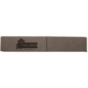 6 1/2" x 1" Gray Laserable Leatherette Single Pen Case - CS116
