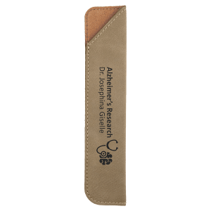 6 1/4" Light Brown Laserable Leatherette Pen Sleeve - CS120