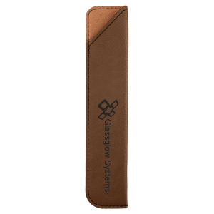 6 1/4" Dark Brown Laserable Leatherette Pen Sleeve - CS121