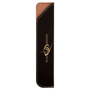 6 1/4" Black/Gold Laserable Leatherette Pen Sleeve - CS122A
