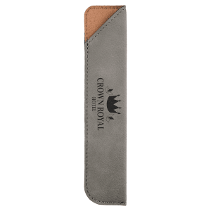 6 1/4" Gray Laserable Leatherette Pen Sleeve - CS124