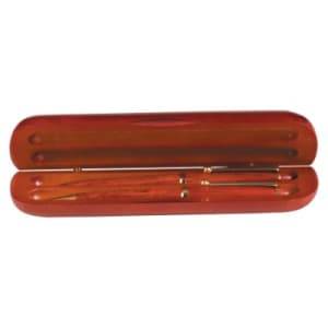 6 3/4" x 2" Rosewood Finish 2-Pen Case