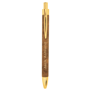 Rustic/Gold Laserable Leatherette Pen - LP460