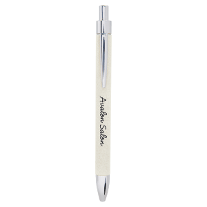 White Laserable Leatherette Pen - LP465