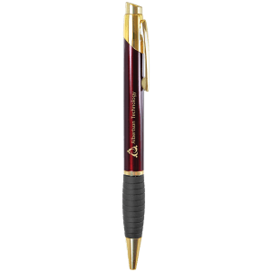 Gloss Burgundy Brass Ballpoint Pen with Gripper - LP504A