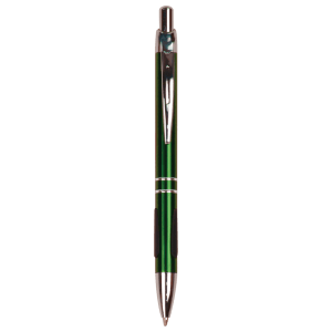 Green with Silver Trim Laserable Pen with Gripper - LP824