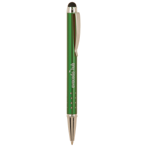 Green with Silver Trim Laserable Pen with Stylus - LP834