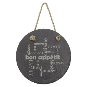 7" Round Slate Decor with Hanger String - SLT020