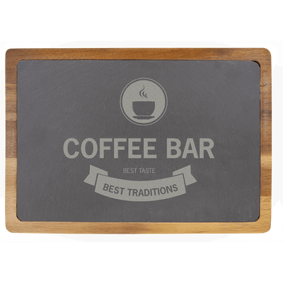 13" x 9" Acacia Wood/Slate Cutting Board