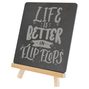 6 3/4" x 7 3/4" Wood/Slate Easel - SLT085