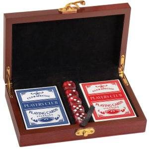 Rosewood Finish Card and Dice Set - CRD01
