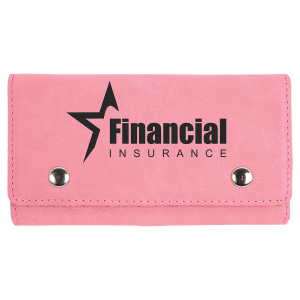 Pink Laserable Leatherette Card & Dice Set - GFT1036