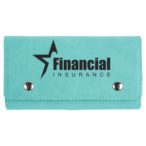 Teal Laserable Leatherette Card & Dice Set - GFT1040