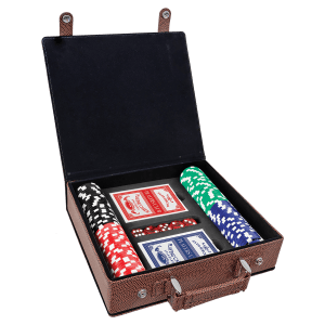 Football Laserable Leatherette 100 Chip Poker Set - PKR311