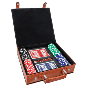 Basketball Laserable Leatherette 100 Chip Poker Set - PKR312