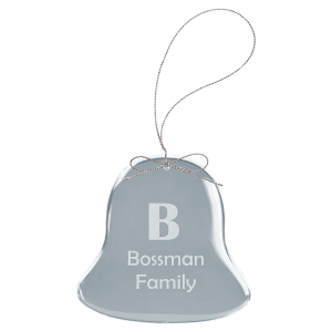 3" Clear Bell Glass Ornament with Silver String